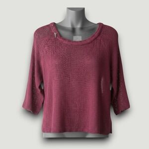 Masai Clothing Company Womens Sweater‎ XXL Cotton Burgundy  Distressed